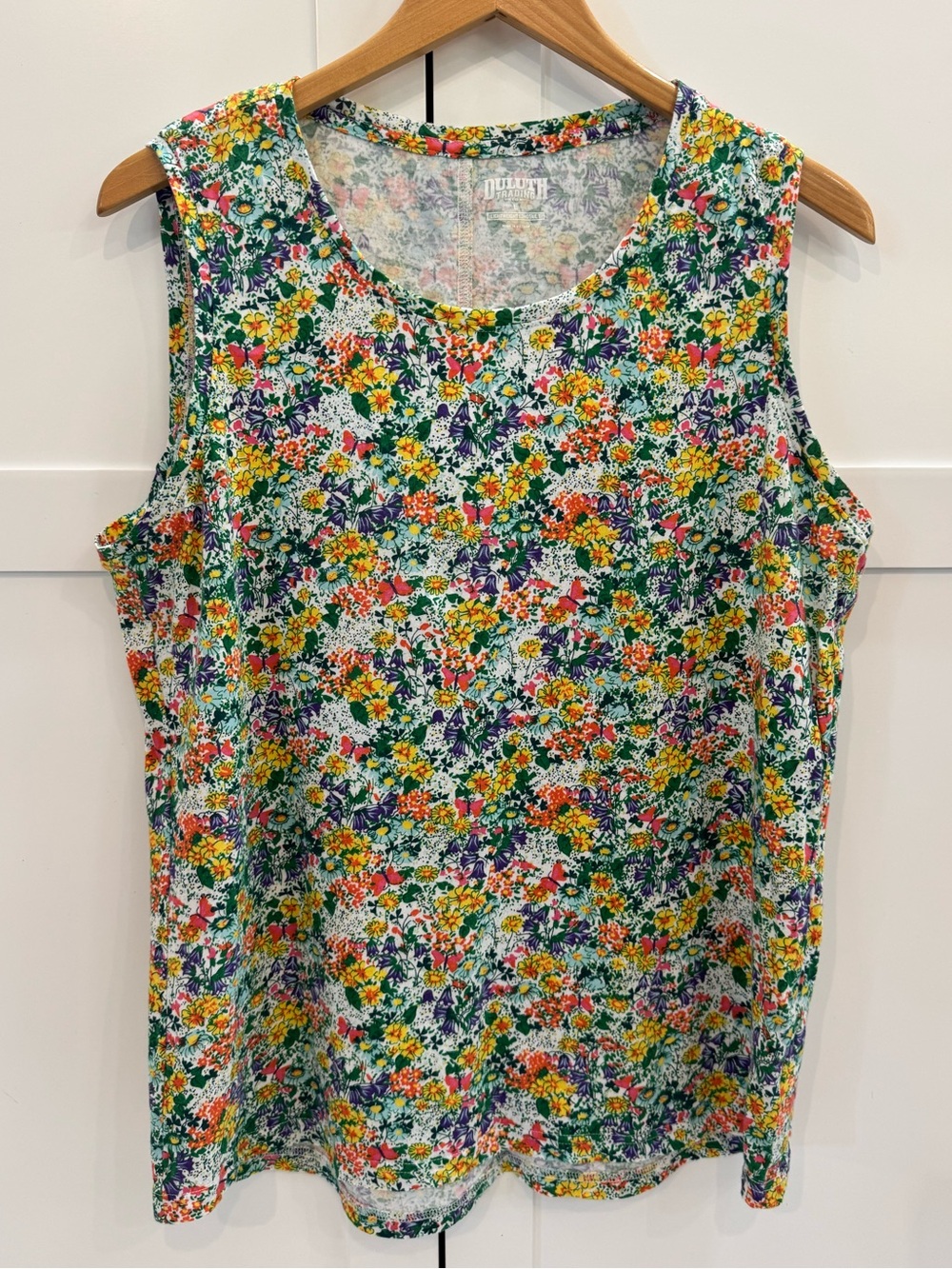 Duluth Trading Women's Lightweight Longtail T Tank Top Size Large Garden Floral